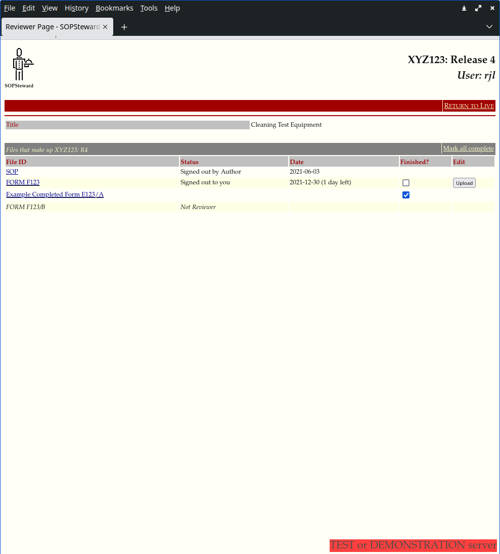 SOP Administration Demo
